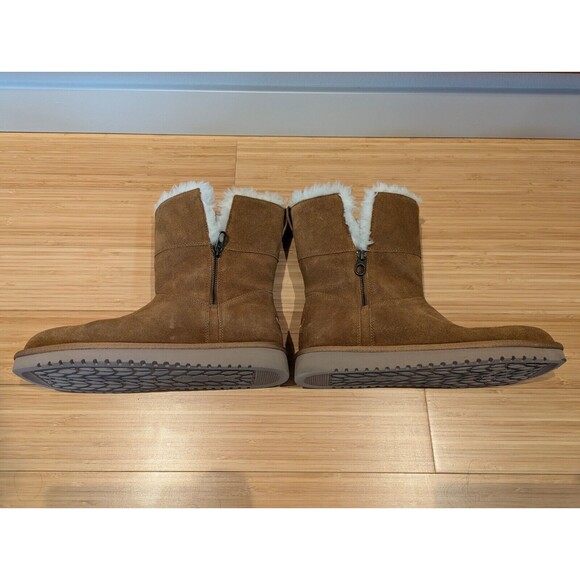 Koolaburra Ugg Aribel Short Shearling Suede Winter Boots Brown Women's 10 - Picture 7 of 13